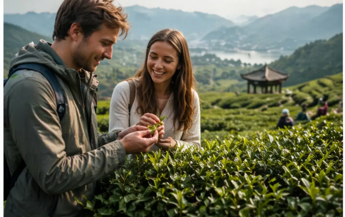 Chinese tea culture experience Longjing tea fields