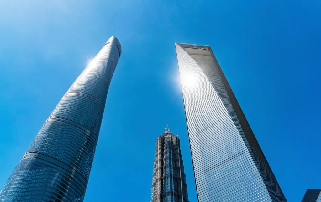 Shanghai Lujiazui skyline private city tour showcasing Jin Mao Tower, Shanghai World Financial Center, and Shanghai Tower